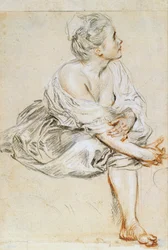 Giovane donna seduta